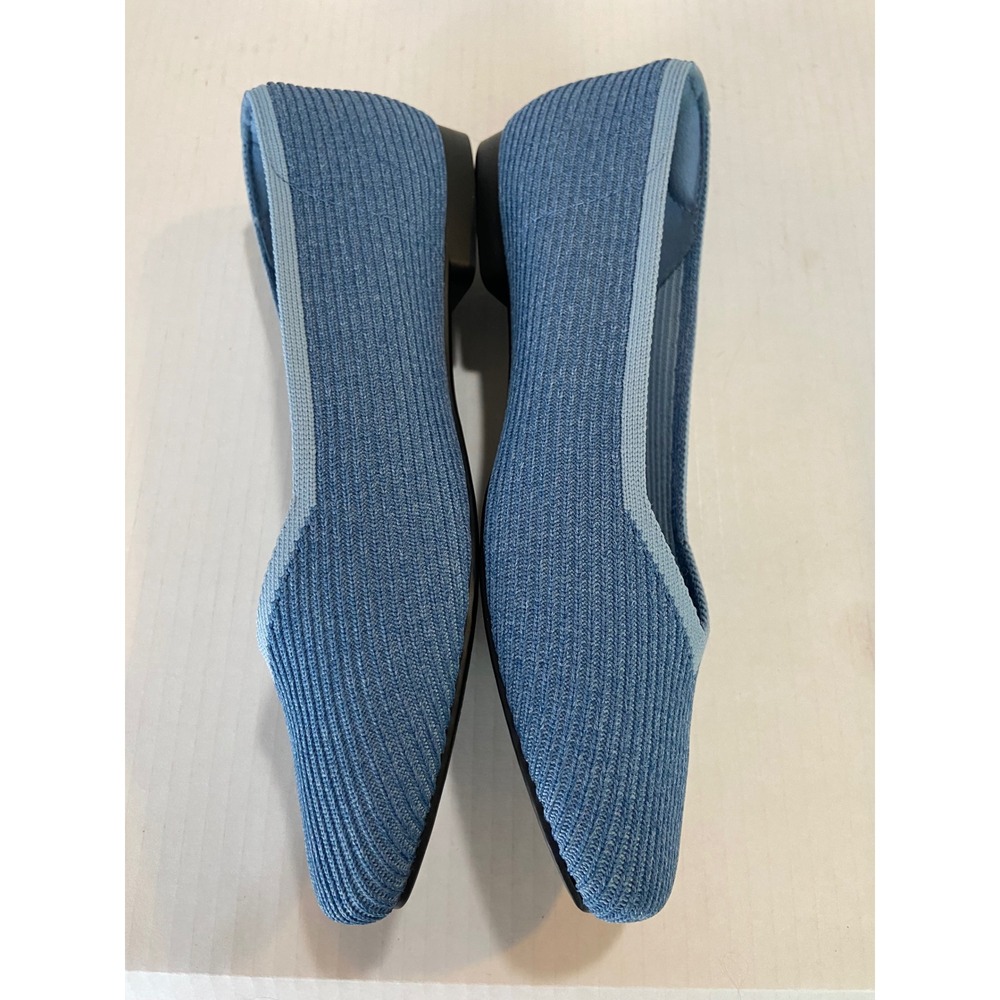 Vivaia Margot 2.0 Square Toe Ballet Flats Denim Blue Knit Womens EU 38 - Picture 3 of 8
